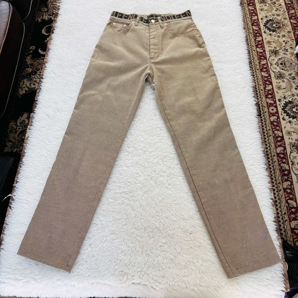 Fendi High Waist Women’s Tan Pants size EU 43 US 29 - Picture 16 of 16